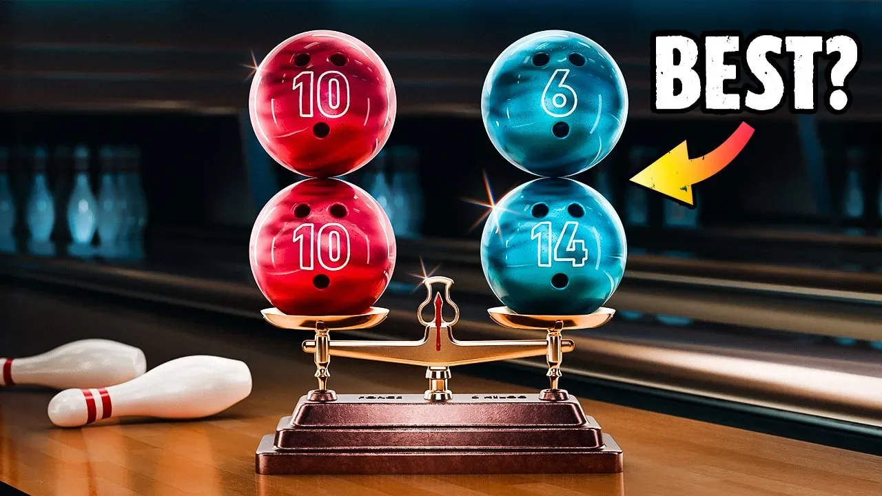 Battle of 20lb Bowling Ball Sets — YouTube thumbnail design for The House Bowling